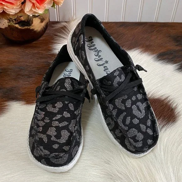 Gypsy Jazz Dexter Black Animal Print Slip On Sneakers 💖🖤 - Picture 6 of 6